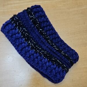 Purple And Black Crocheted Headband. Reflective, Ladies Small NWT